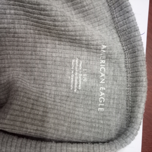 American Eagle Outfitters Ribbed Gray Henley Bodysuit - Picture 2 of 2